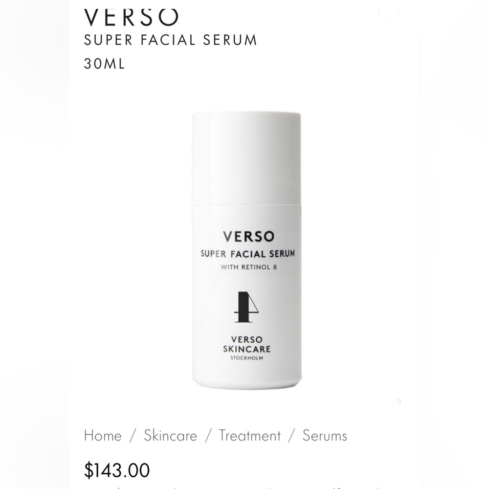 VERSO
SUPER FACIAL SERUM
WITH RETINOL 8 NIB
